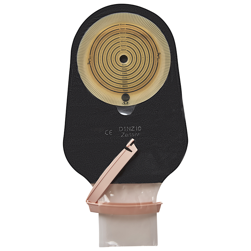 D1NZ10 Калоприймач ЗенСів однокомпонентний, чорний, відкритий, з оглядовим вікном, з фільтром, ОДВ 10-80 mm